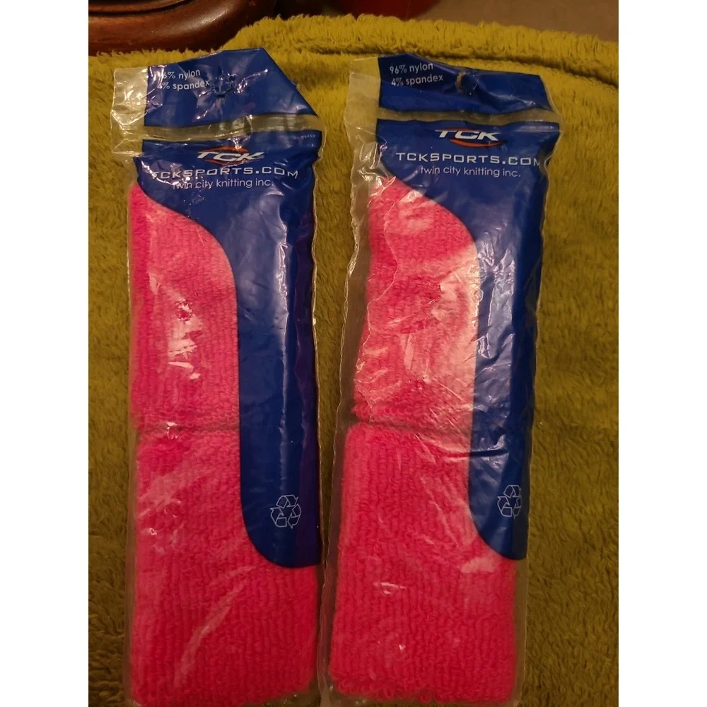 TCK Sports Hot Pink Wristbands Fitness Lot Of  2